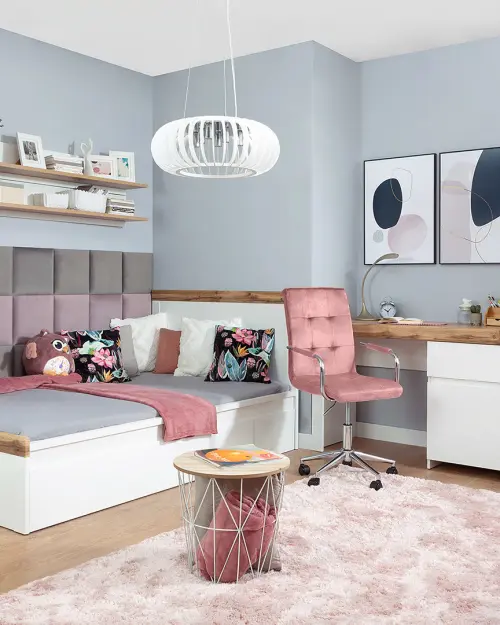 Armario de dos puertas Holten 106 cm con cajón blanco brillo/roble wotan