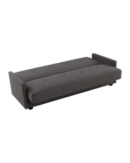 Maro three-seater sofa bed with storage, dark grey woven fabric