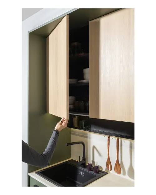 Conjunto de cocina Milino Medium A 285 cm gris/roble con encimera