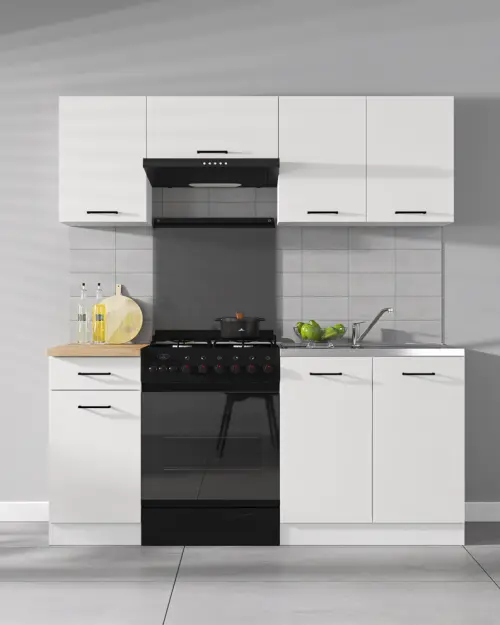 Zestaw kuchenny Junona Line 170 cm kreda połysk z blatem