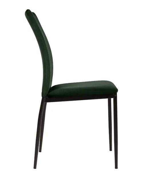 Silla tapizada Weyer de terciopelo verde oscuro