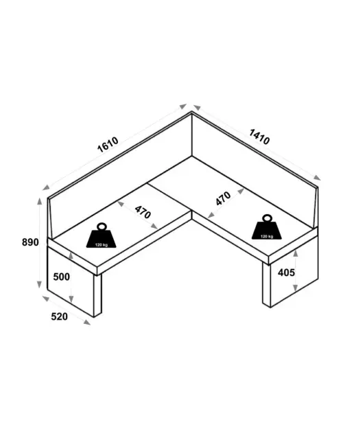 Banco Campel derecho grafito