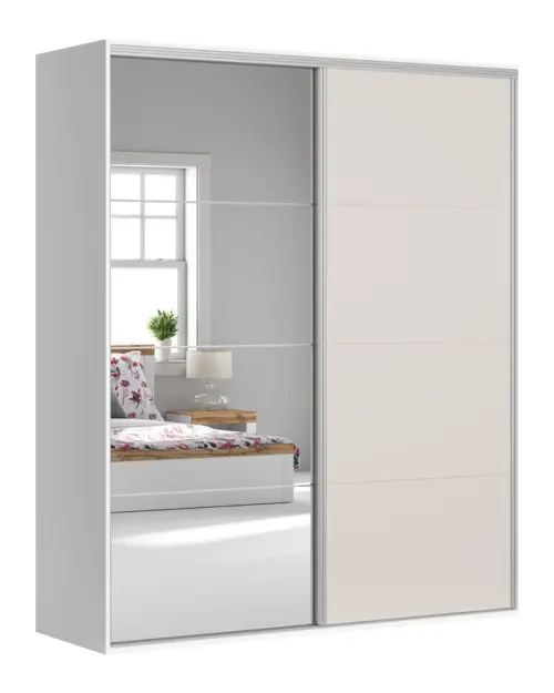 Szafa przesuwna Flex 200 cm z lustrem biały/kaszmir
