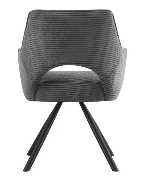 Silla tapizada Jason giratoria de pana gris