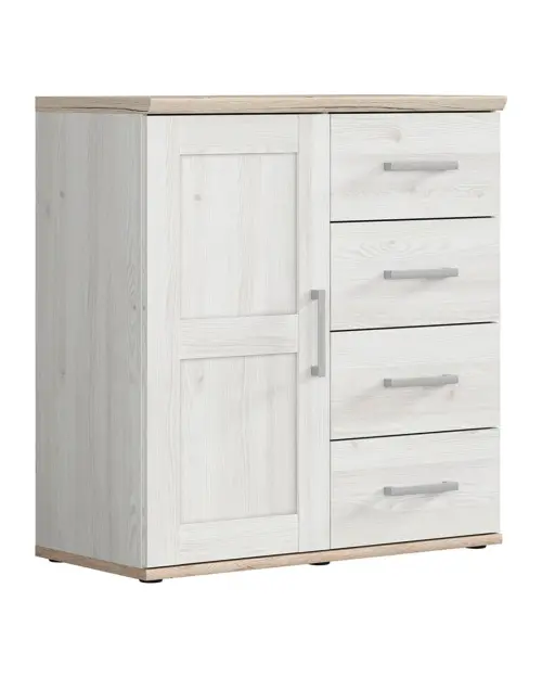 Cómoda Romance 93 cm con puertas y 4 cajones alerce sibiu claro