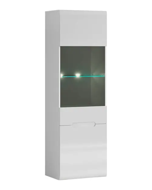 Vitrina Azteca Trio 60 cm con 2 puertas blanco brillo