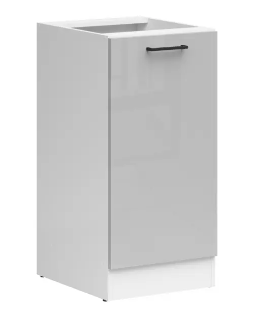 Armario bajo de cocina Junona Line 40 cm izquierdo gris claro brillo