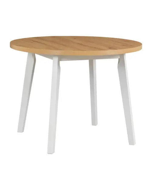 Mesa redonda no extensible Brenox 100 roble artisan/blanco