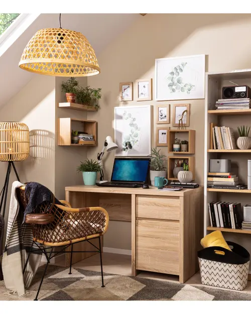 Письмовий стіл Kaspian 120 см з дверцятами та шухлядою дуб сонома