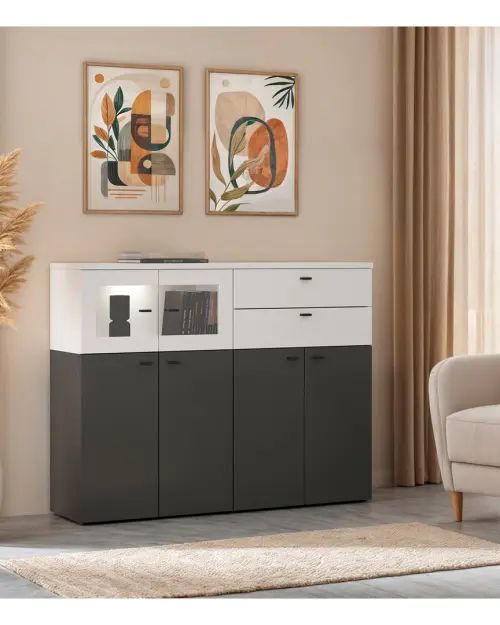 Vitrina System 64 de 2 puertas blanca