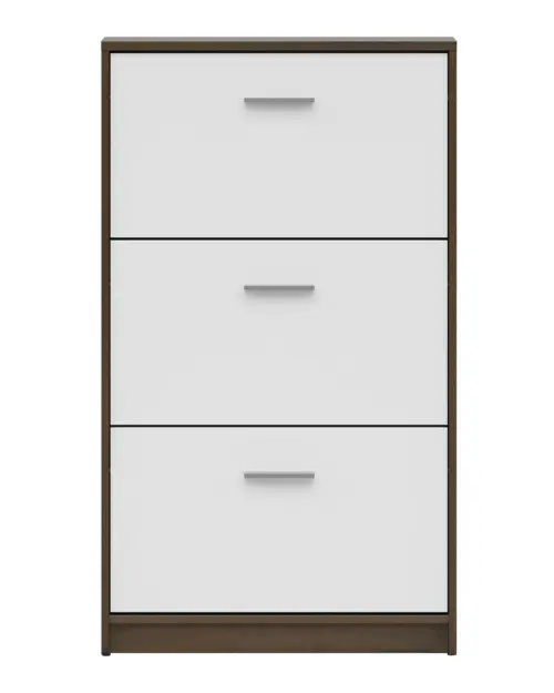 Zapatero Nepo Plus 70 cm con 3 puertas roble noble/blanco