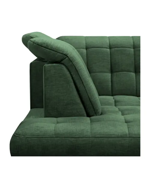 Left-hand corner sofa Aragon pull-out with adjustable headrest and seat green