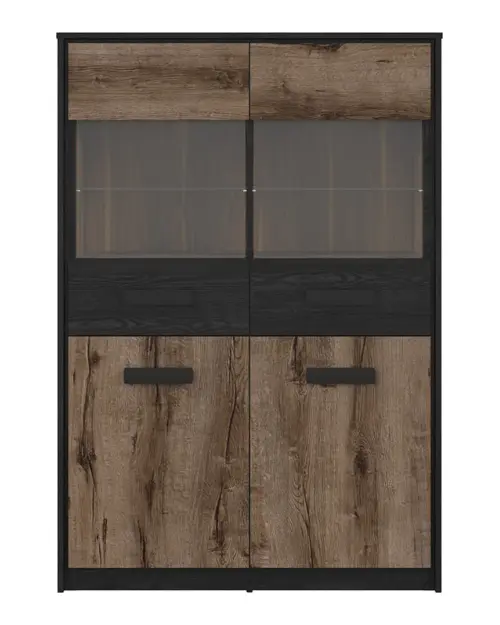 Vitrina Kassel 100 cm con 4 puertas roble monastery