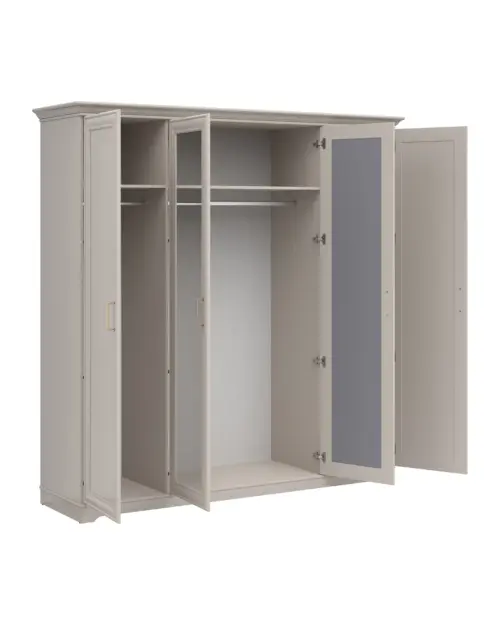 Armario de cuatro puertas Anga 210 cm con espejo cachemira