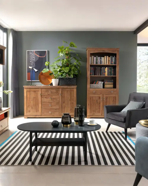 Mueble RTV Patras 153 cm con 2 cajones y un estante roble april