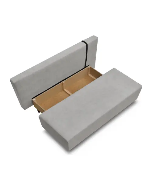 Three-seater sofa Sun with sleeping function and storage grey