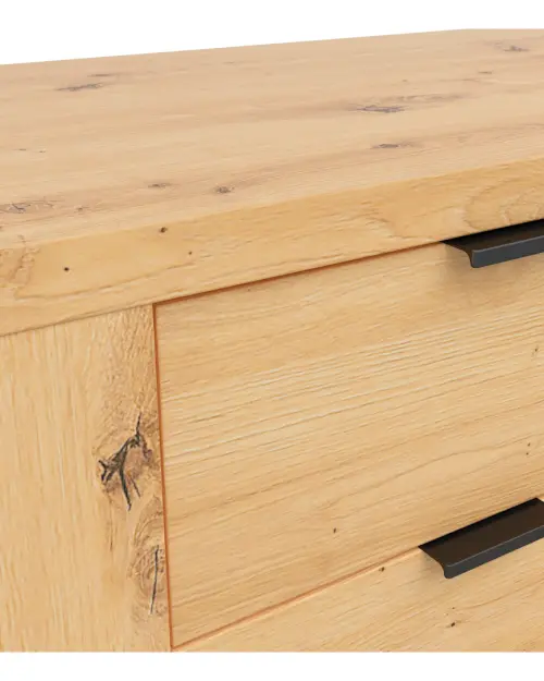 Cómoda Ostia 161 cm con puertas y 4 cajones roble artisan/roble negro