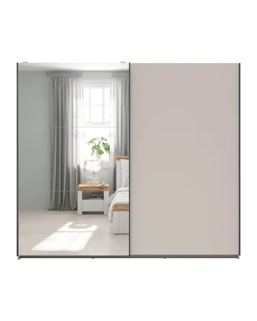 Armario de puertas correderas Tetrix 220 cm con espejo cachemira