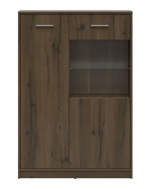 Vitrina Nepo Plus 90 cm con 2 puertas roble noble