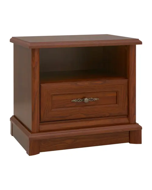Mesita de noche Kent 56 cm con cajón castaño