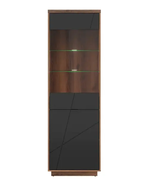 Vitrina Forn 64 cm con 2 puertas roble delano oscuro/negro mate