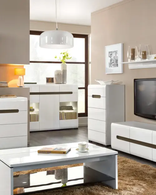 Estante de pared Azteca Trio 105 cm blanco brillo