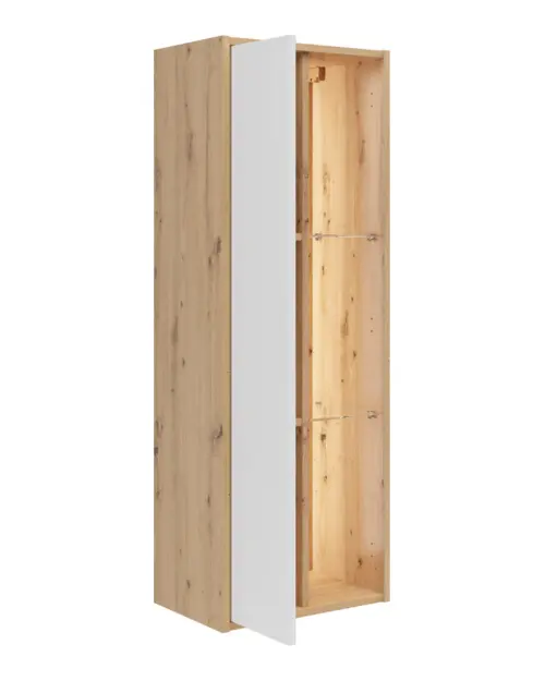 Estantería Gap 47 cm con puertas y 3 estantes roble artisan/blanco