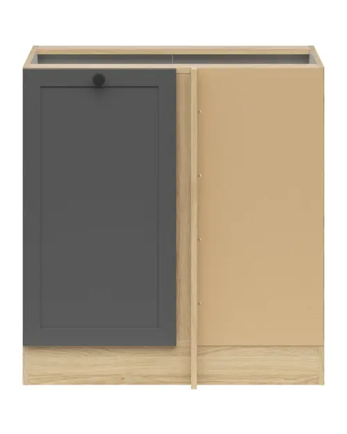 Armario bajo de cocina de rincón Junona Line derecho roble bernstein/grafito ocupa rincón 100x60 cm