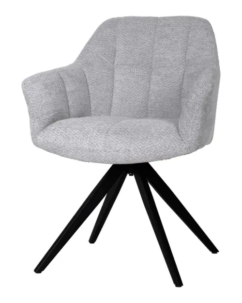 Silla tapizada Chort giratoria gris