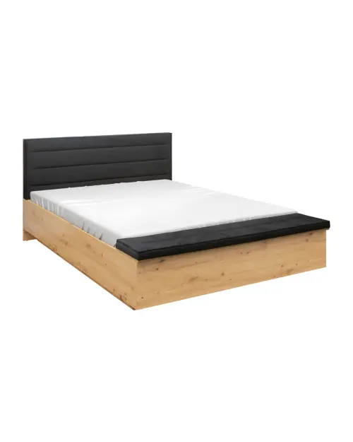 Cama Ostia 140x200 con somier y contenedor roble artisan