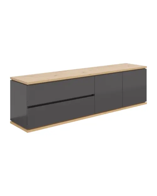Mueble RTV Yamael 184 cm con 2 puertas y 2 cajones grafito