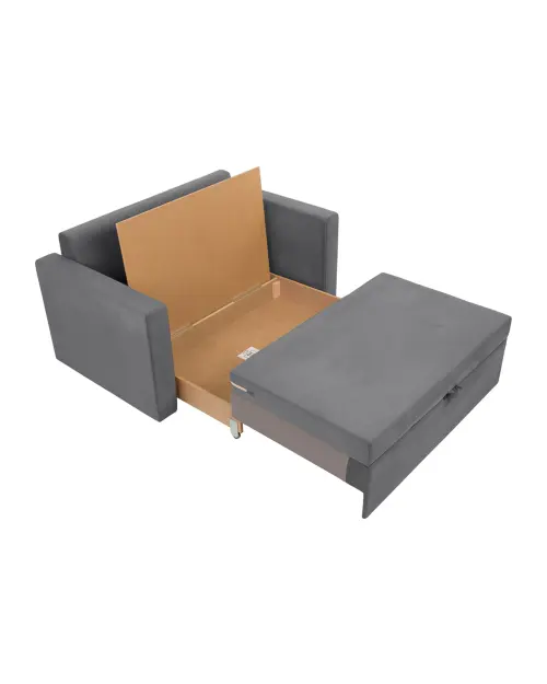 Диван двухместный Bunio III раскладной с ящиком серый