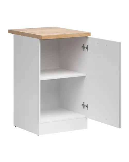 Armario bajo de cocina Junona Line 50 cm derecho gris claro brillo con encimera