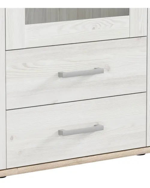 Vitrina Romance 156 cm con 3 puertas y 2 cajones alerce sibiu claro