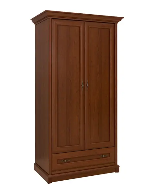 Armario de dos puertas Kent 110 cm con cajón castaño
