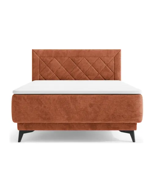 Континентальная кровать Zalea 140x200 с контейнером оранжевая