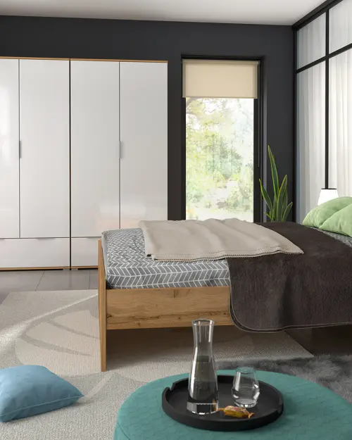 Cama Zele 140x200 roble wotan