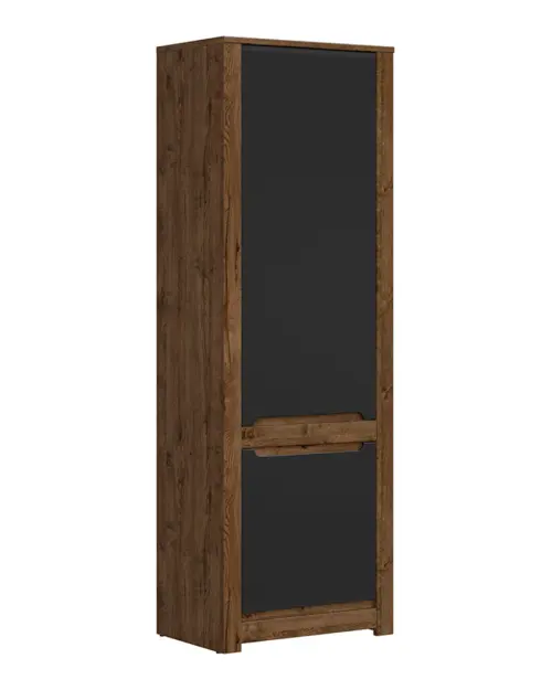 Estantería Ruso 69 cm con 2 puertas roble april/negro mate