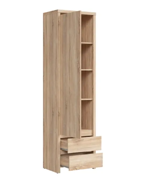 Стелаж Kaspian 56 см з дверцятами та 2 шухлядами дуб сонома