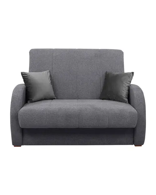 Sofá de dos plazas con función de cama y arcón POLI gris