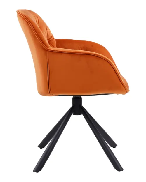 Стул мягкий Eileen поворотный велюровый оранжевый