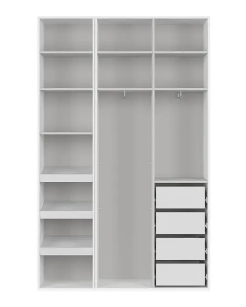 Armario modular Flex 150 cm con puertas y espejo blanco