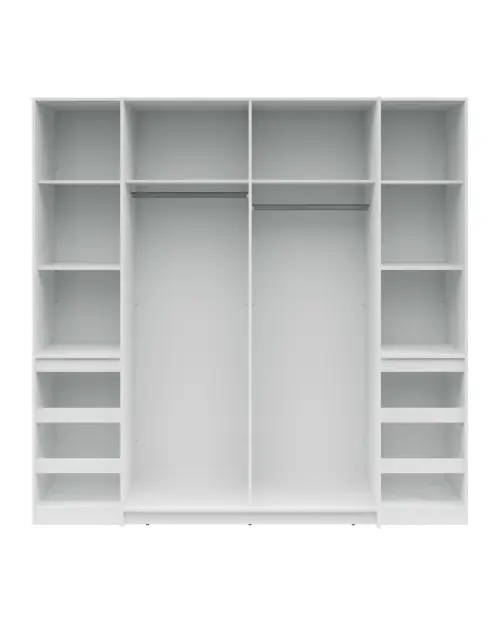 Armario de puertas correderas Fabio 215 cm con cajones blanco/grafito