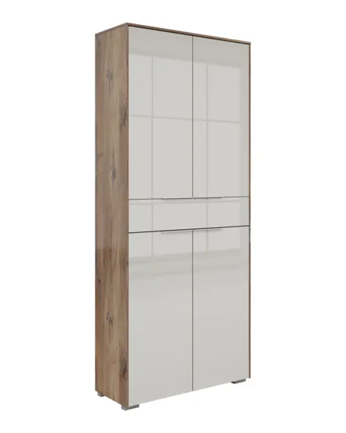 Estantería Nevada 81 cm con 4 puertas y un cajón roble flagstaff oscuro