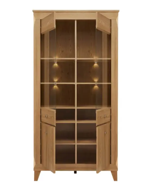 Vitrina Bergen 102 cm con 4 puertas alerce sibiu dorado