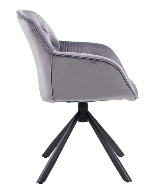 Eileen upholstered swivel velvet chair grey