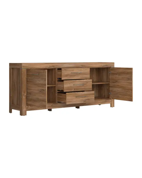 Cómoda Gent 200 cm con 2 puertas y 3 cajones roble stirling