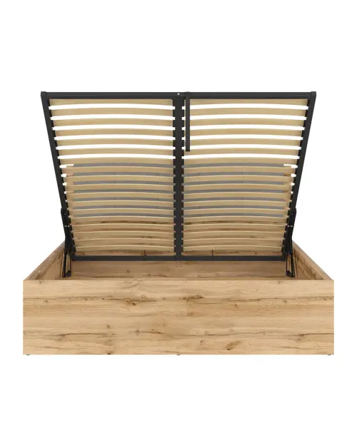 Cama Tetrix 160x200 con somier y contenedor roble wotan