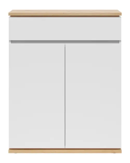 Cómoda Yamael 85 cm con 2 puertas y un cajón roble artisan/blanco