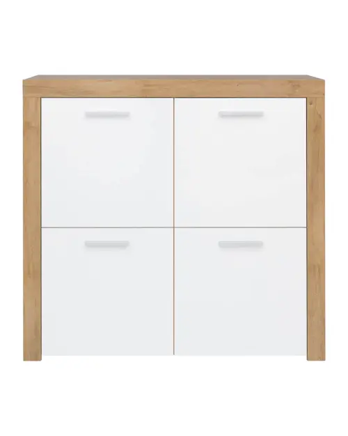 Armario Balder 104 cm de cuatro puertas roble riviera/blanco brillo